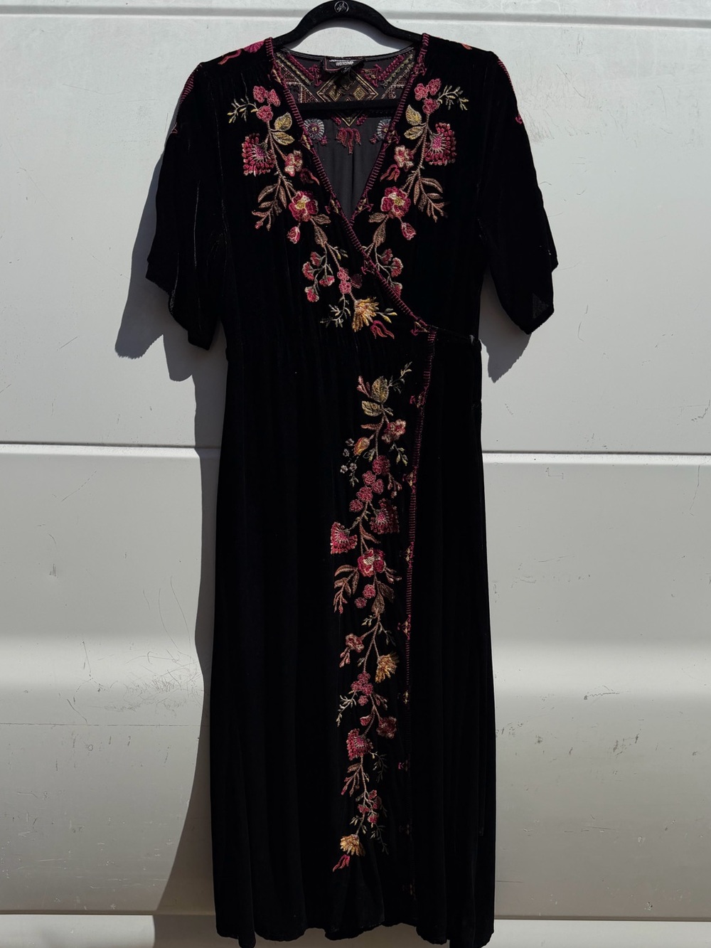 Johnny was Lilith black velour wrap dress